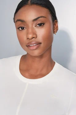 Camiseta manga corta blanco drapeado