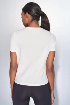 Camiseta manga corta blanco drapeado