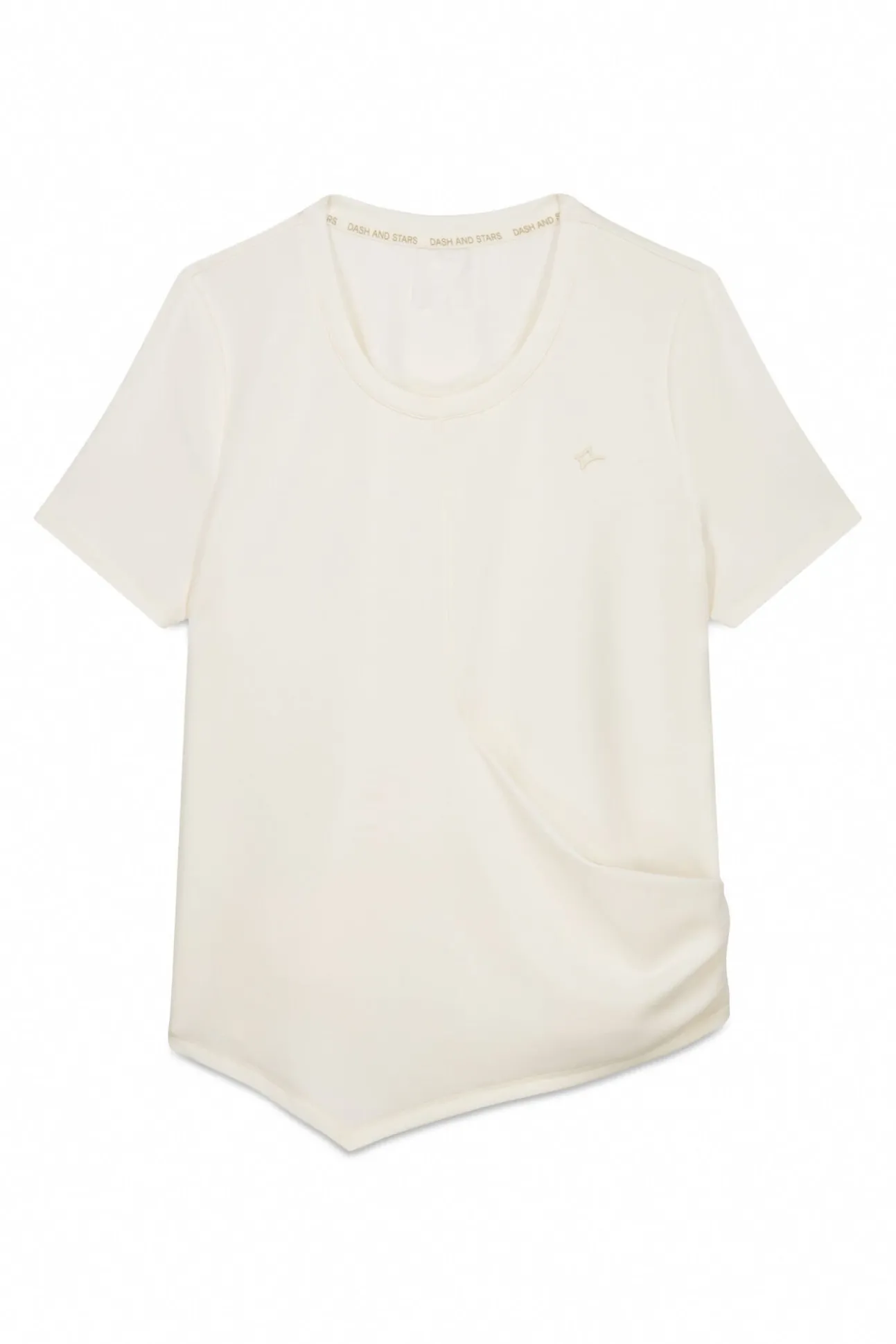 Camiseta manga corta blanco drapeado