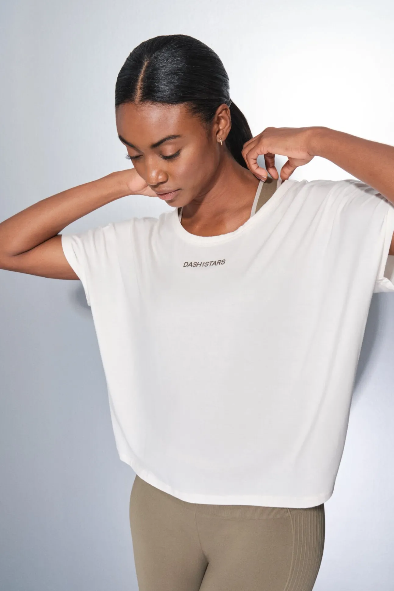 Camiseta manga corta boxy blanco