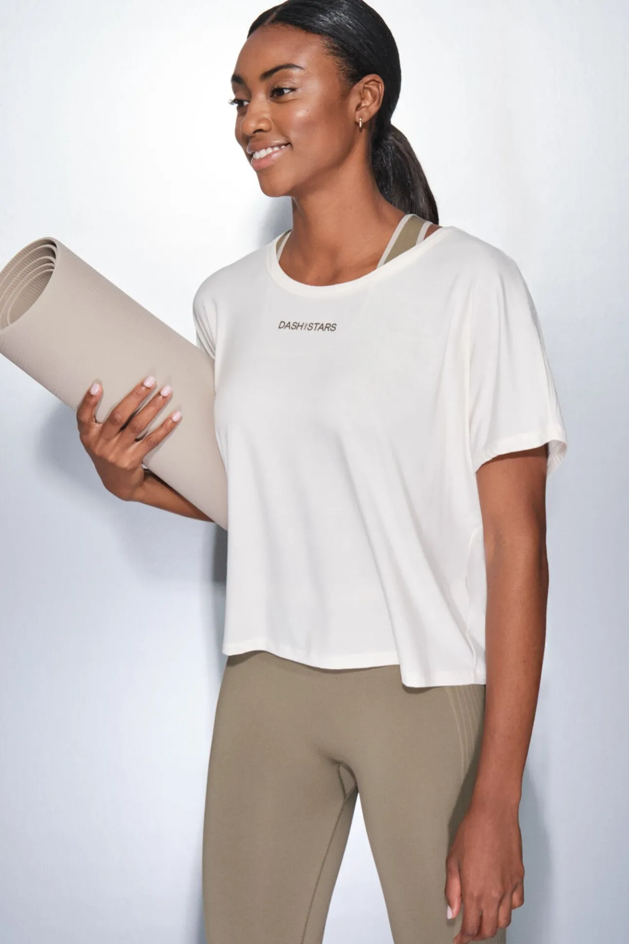 Camiseta manga corta boxy blanco