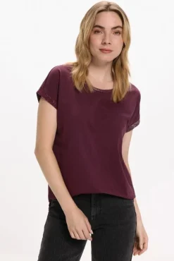 Camiseta manga corta con glitter de algodón orgánico