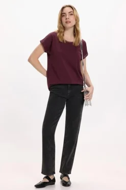 Camiseta manga corta con glitter de algodón orgánico