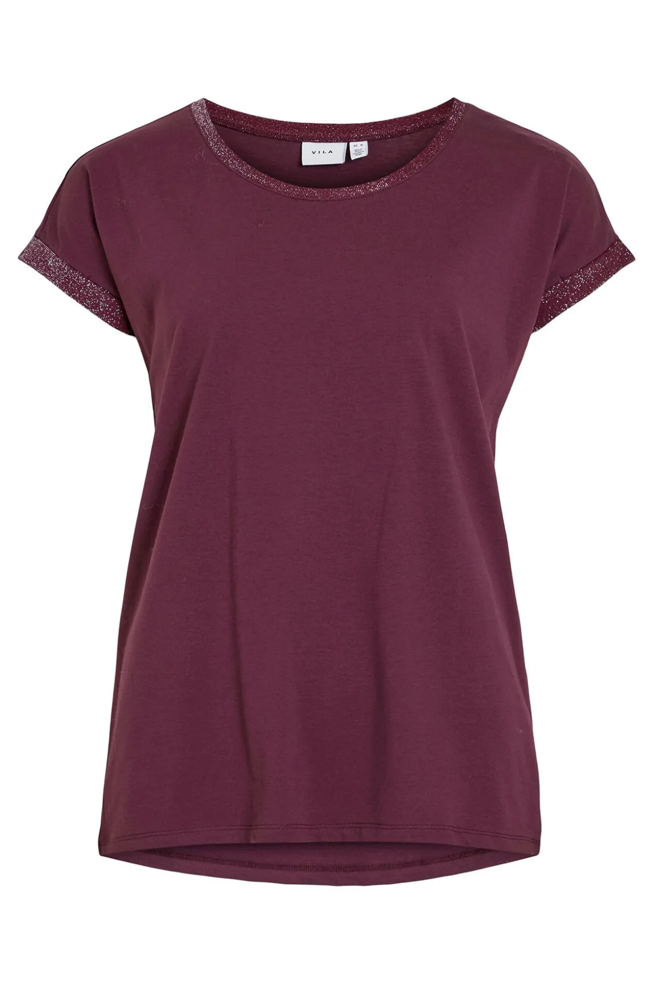 Camiseta manga corta con glitter de algodón orgánico