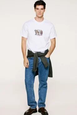 Camiseta manga corta con print 100% algodón orgánico