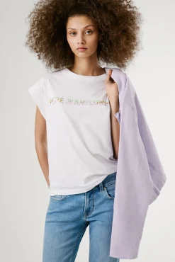 Camiseta manga corta con logo recto frontal