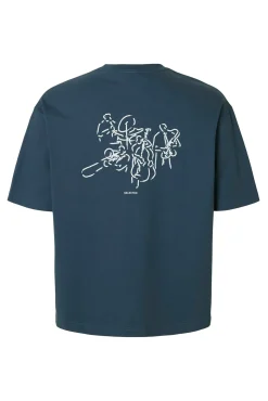 Camiseta manga corta estampado contraste