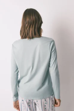 Camiseta manga larga 100% algodón verde