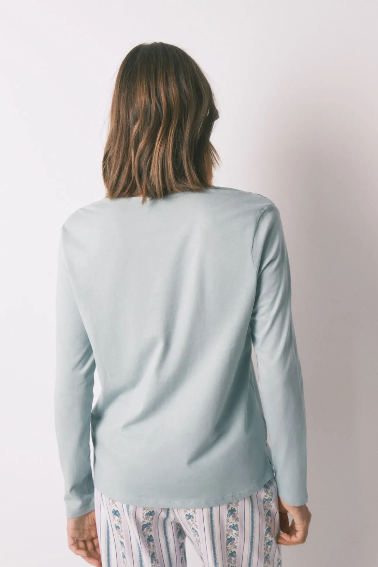 Camiseta manga larga 100% algodón verde