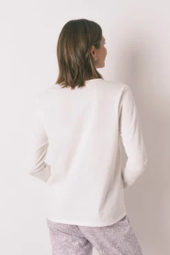 Camiseta manga larga 100% algodón blanco