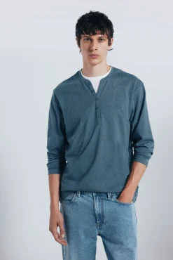 Camiseta manga larga cuello panadero