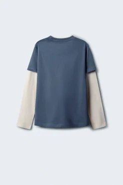 Camiseta manga larga doble manga niño