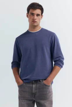 Camiseta manga larga doble melange