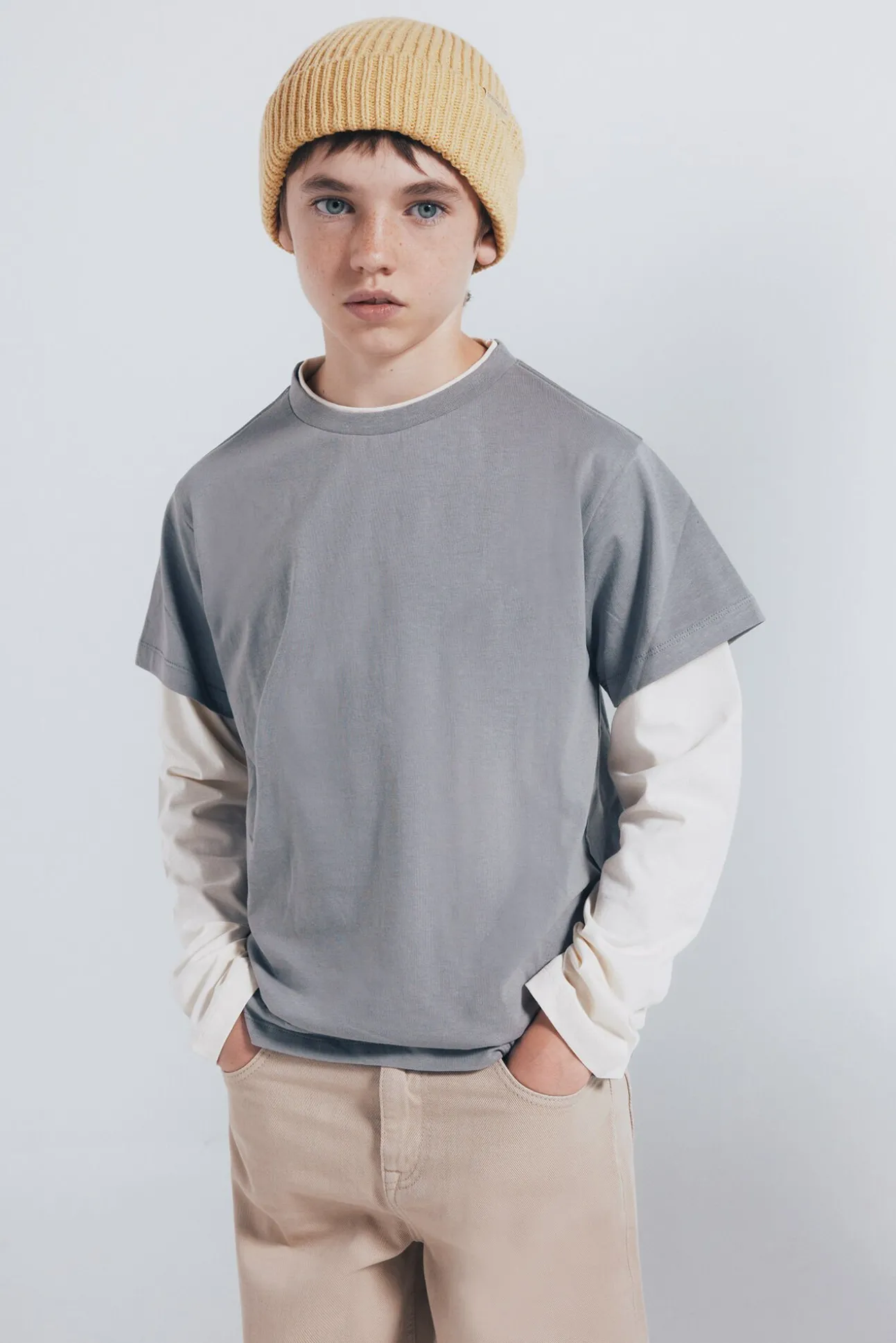 Camiseta manga larga doble manga niño