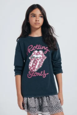 Camiseta manga larga Rolling stones niña.