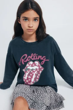 Camiseta manga larga Rolling stones niña.