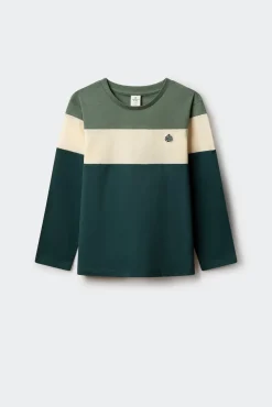 Camiseta manga larga tricolor niño