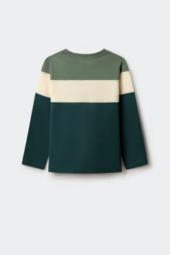 Camiseta manga larga tricolor niño