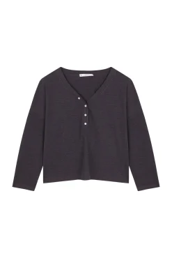 Camiseta manga larga waffle negro