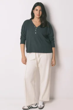 Camiseta manga larga waffle gris