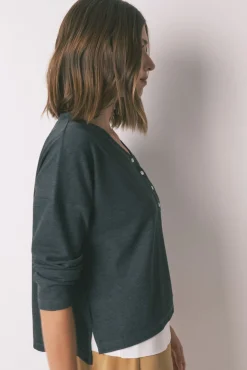 Camiseta manga larga waffle gris