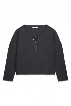 Camiseta manga larga waffle gris