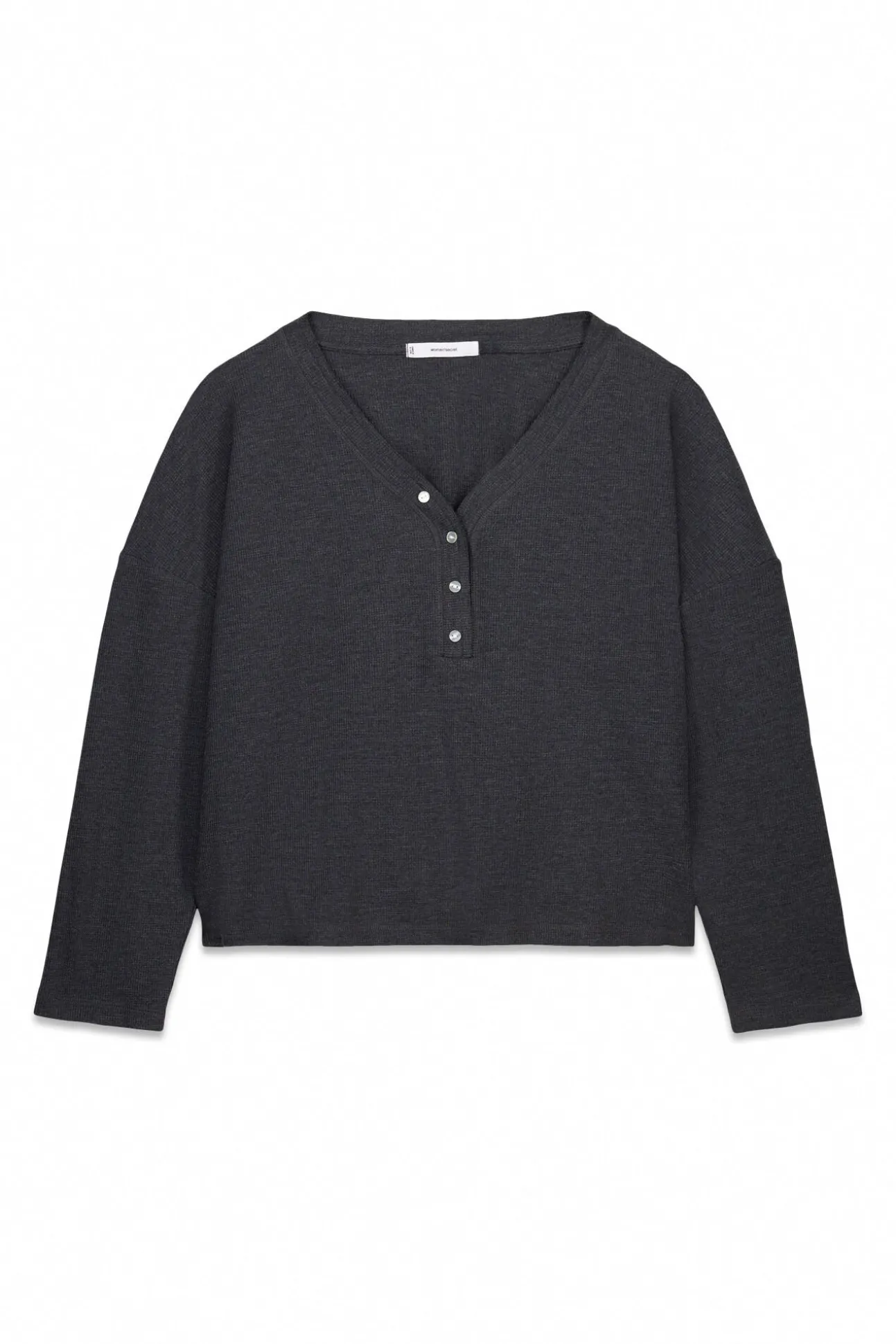 Camiseta manga larga waffle gris