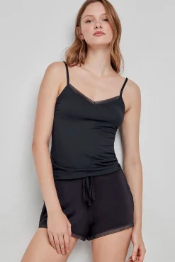 Camiseta pijama tirantes negro