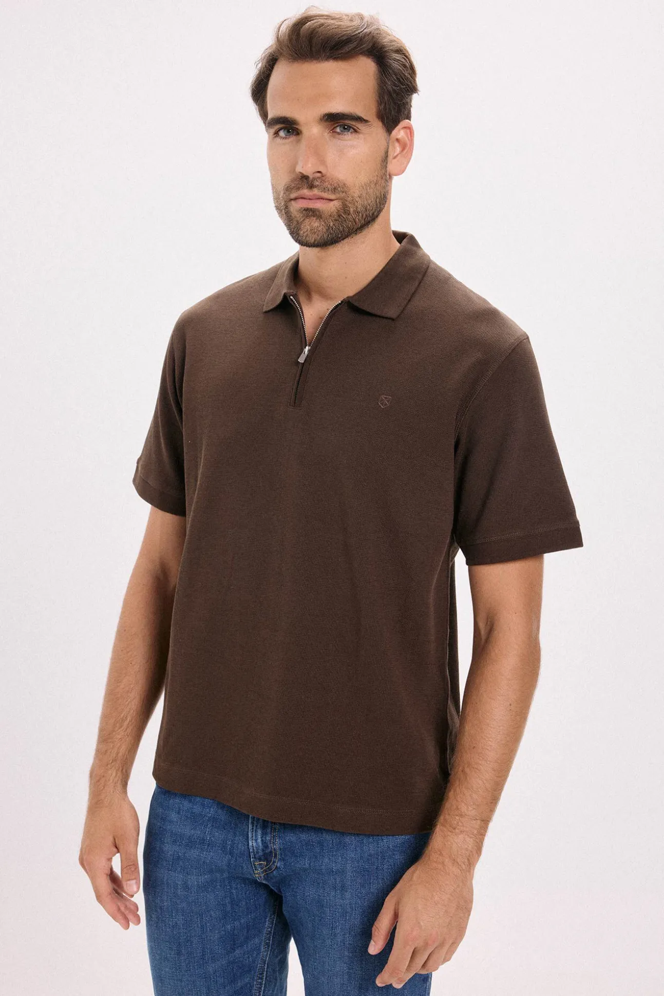 Camiseta polo cremallera