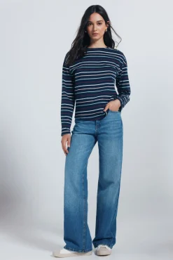 Camiseta rayas botones hombro