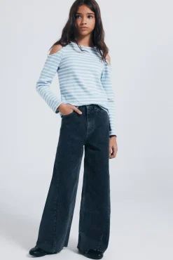 Camiseta rib hombros descubiertos niña