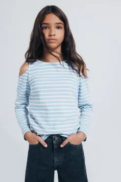 Camiseta rib hombros descubiertos niña