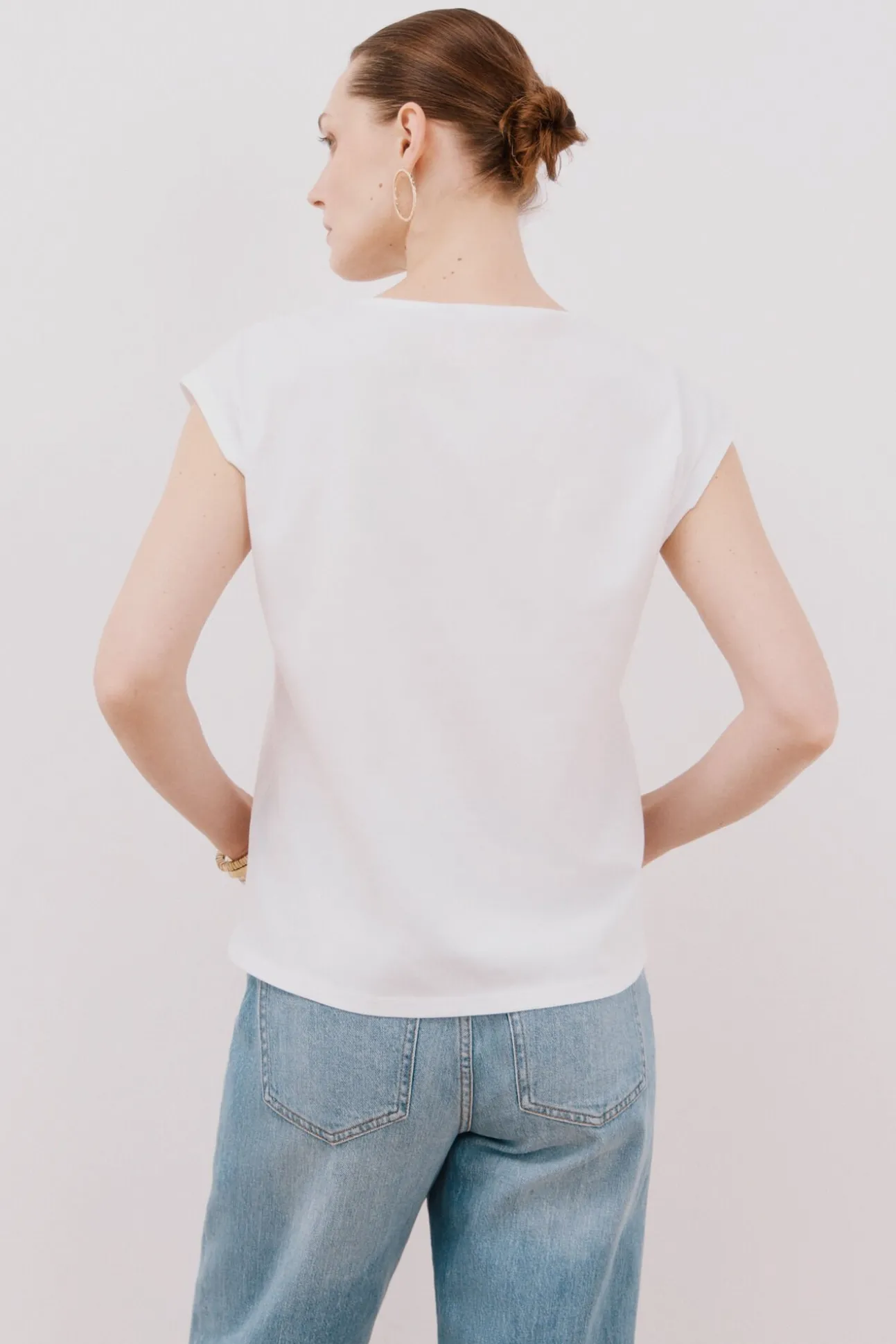 Camiseta sin mangas estampada