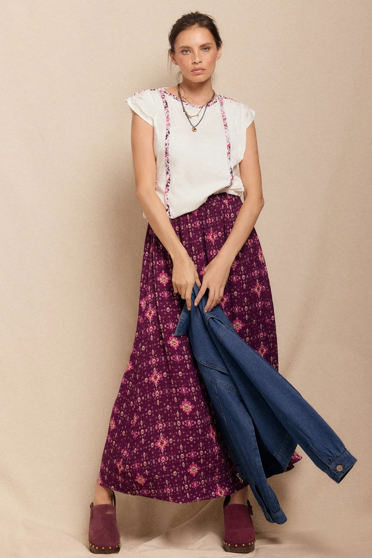 Camiseta trenza fruncida