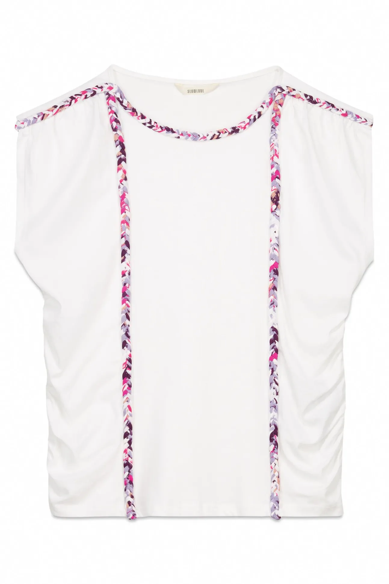 Camiseta trenza fruncida