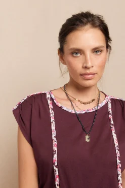 Camiseta trenza fruncida