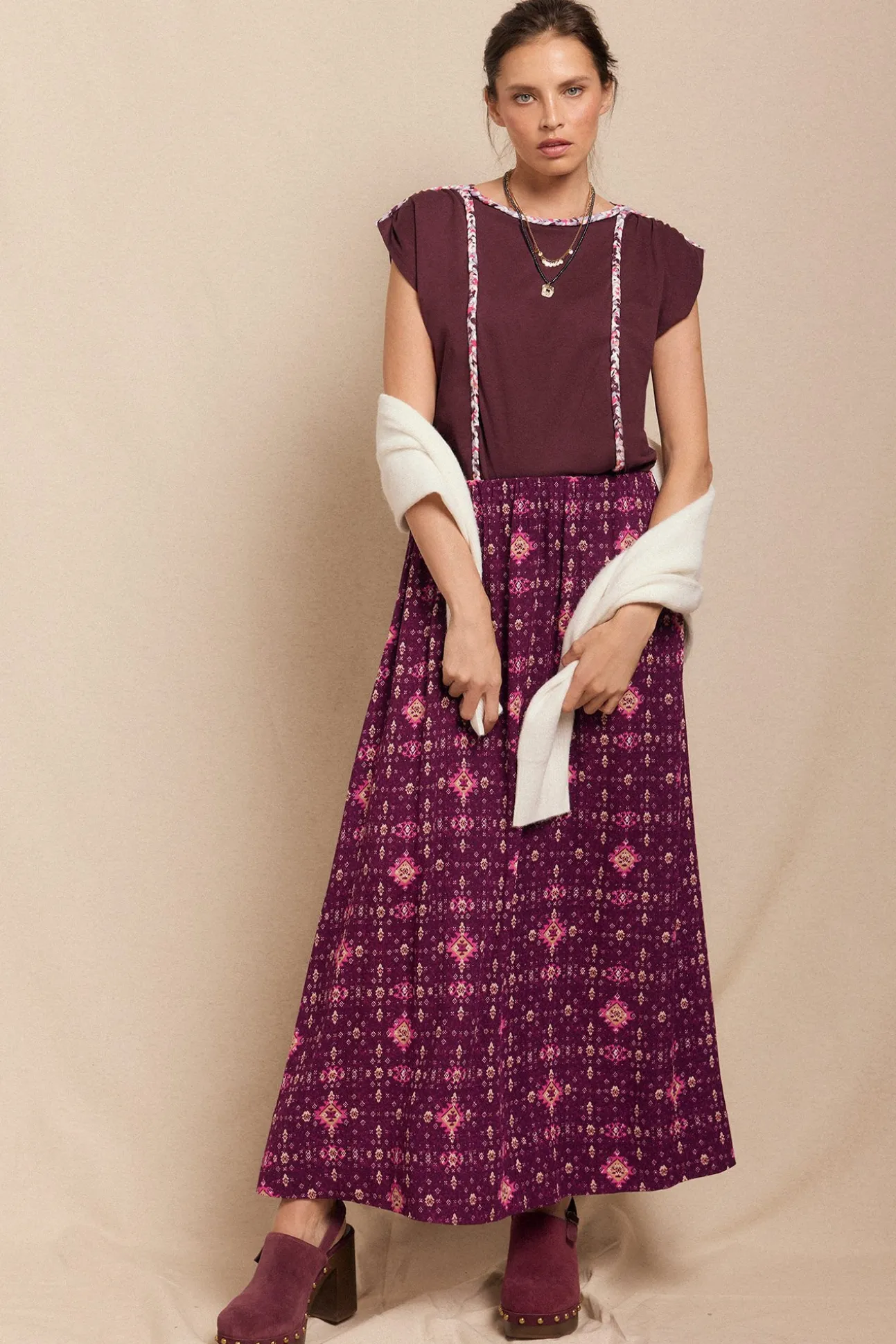 Camiseta trenza fruncida