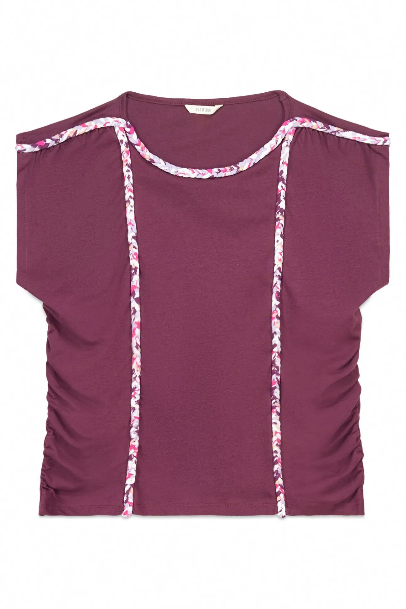 Camiseta trenza fruncida