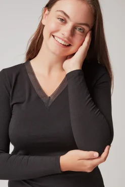 Camiseta térmica escote pico