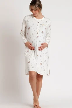 Camisón premamá manga larga Bambi