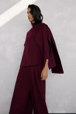 Capa de lana de doble faz traspasada