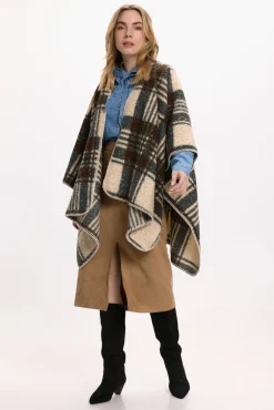 Capa poncho de cuadros