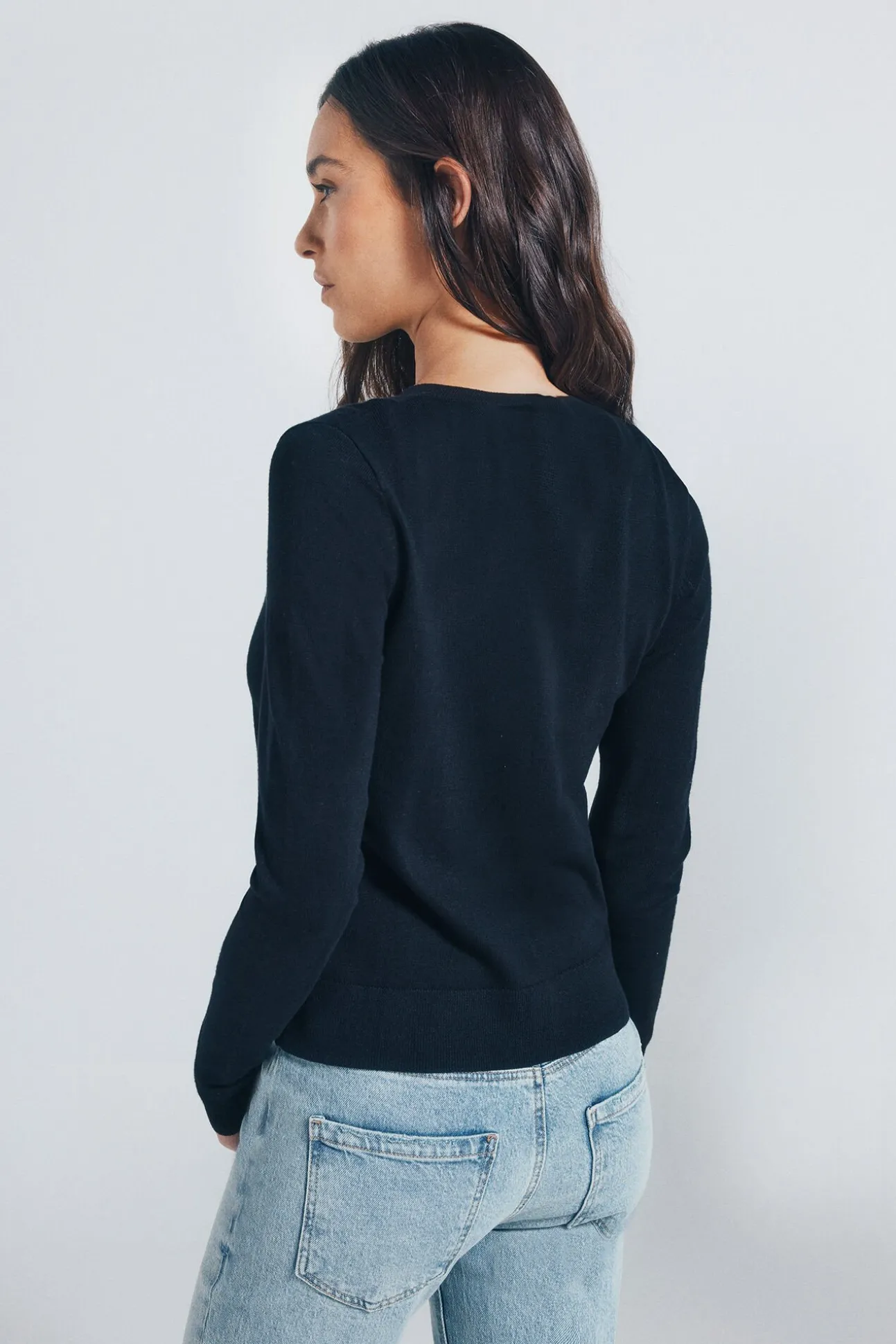 Cardigan botones cuello redondo viscosa