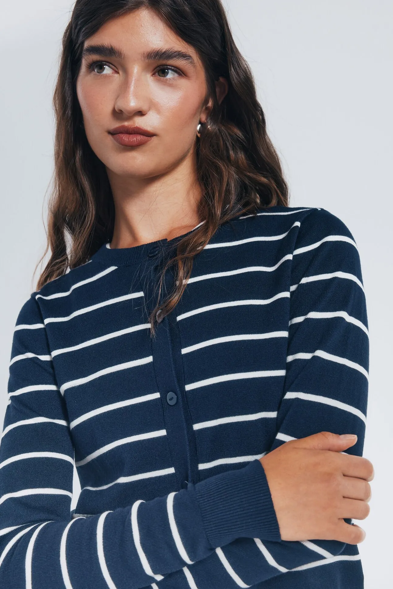 Cardigan botones cuello redondo viscosa