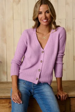 Cardigan botones Lila