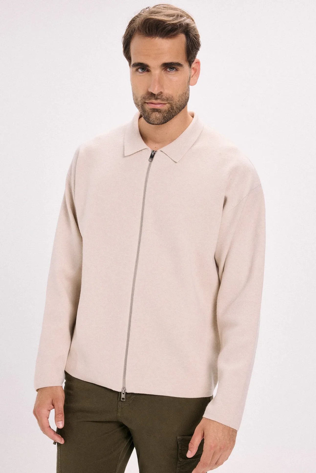 Cardigan de punto cremallera