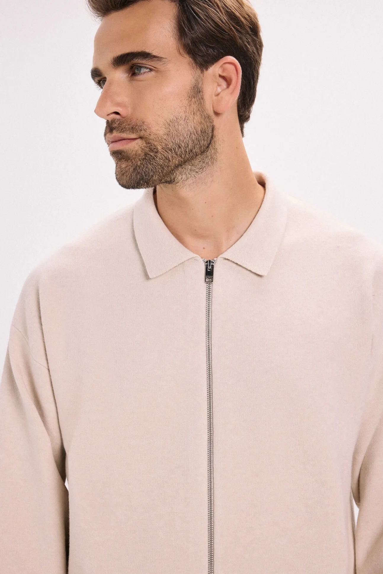 Cardigan de punto cremallera