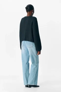 Cardigan lana cuello redondo