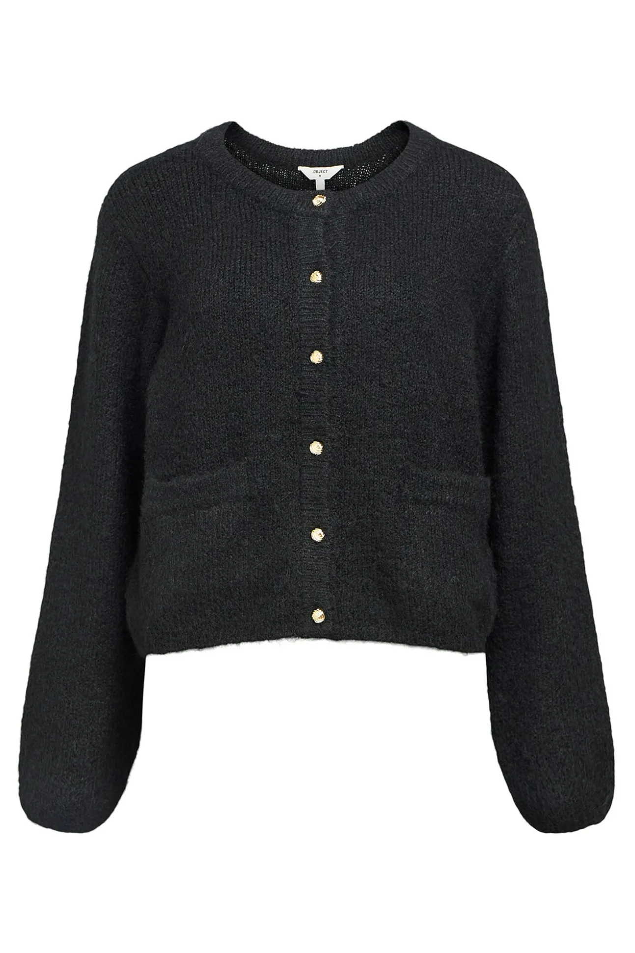 Cardigan lana cuello redondo