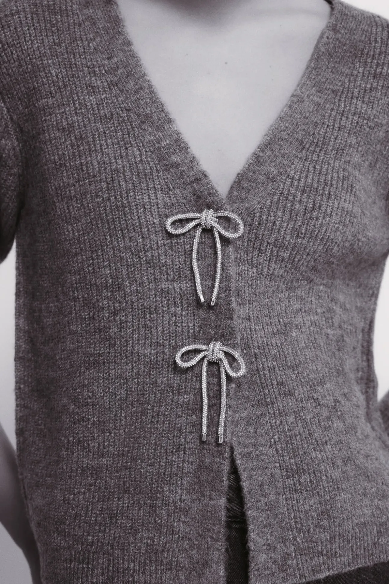 Cardigan lazos brillo